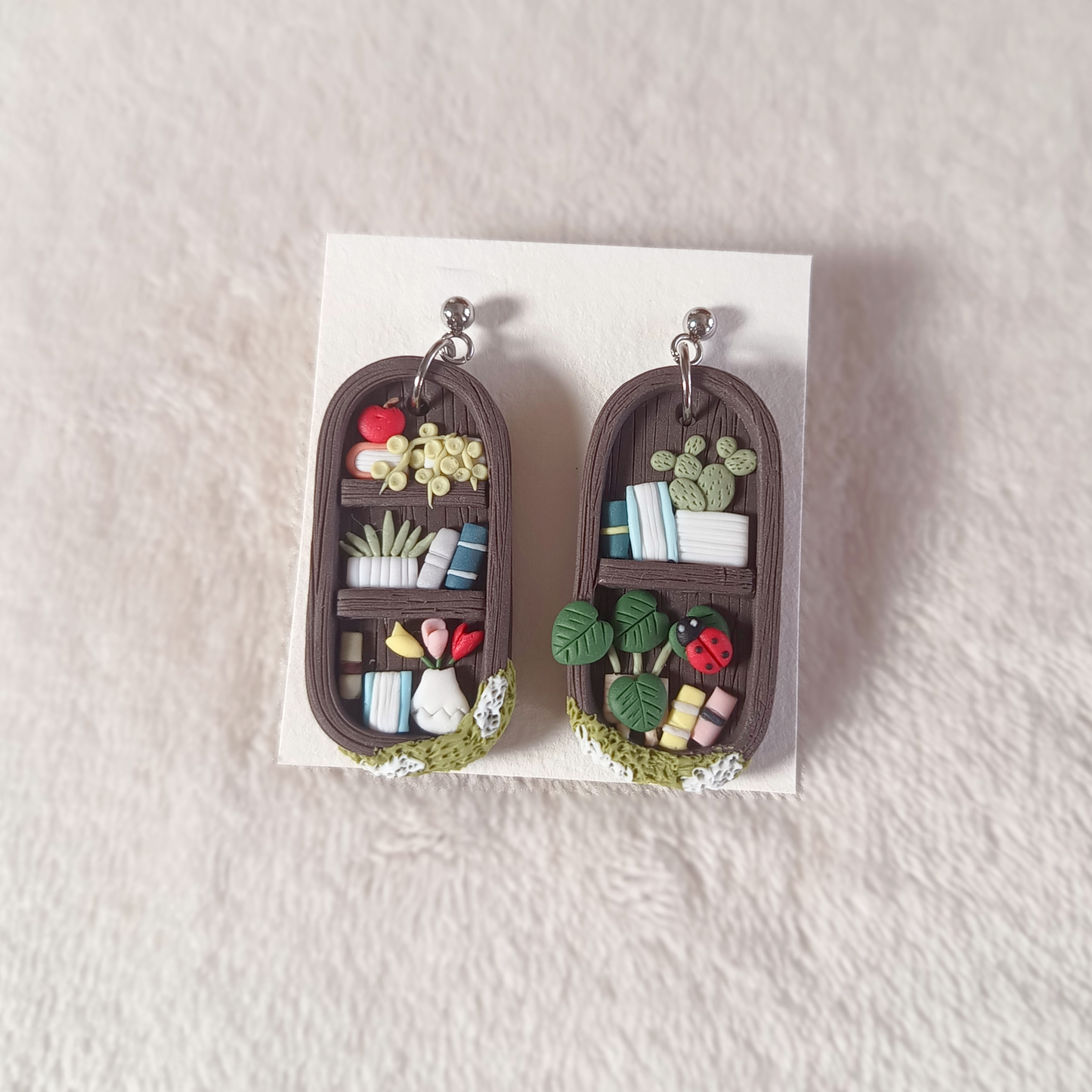 Orecchini Libreria (v. scura) | Argilla Polimerica | Fatti a mano