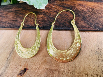 Orecchini a cerchio | Ottone dorato | Fatto a mano