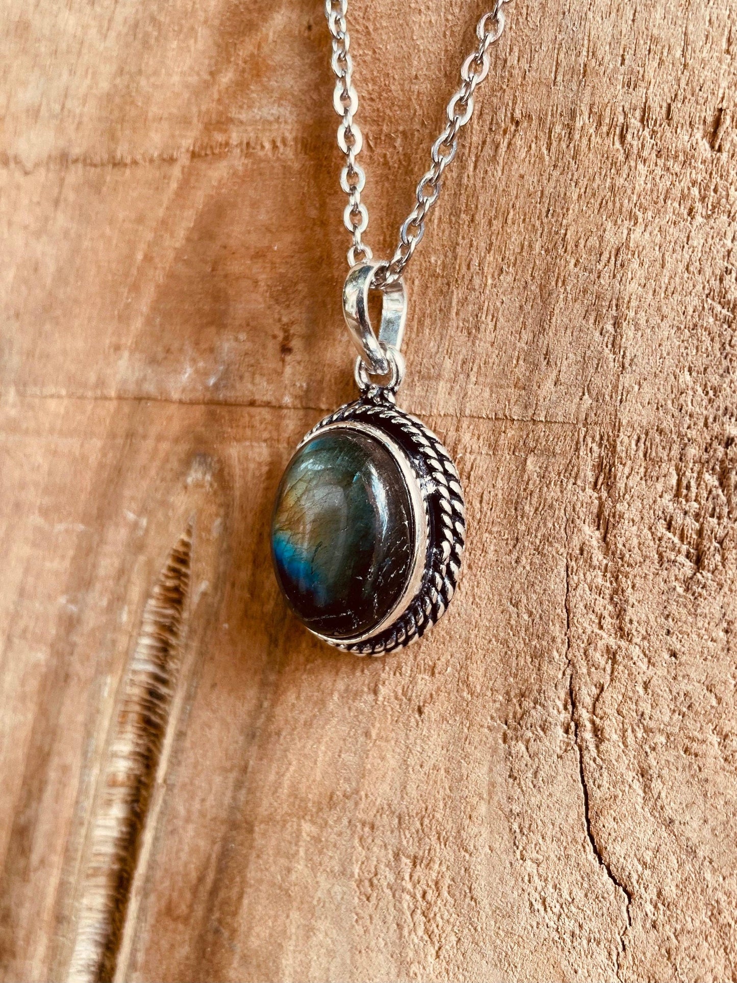 Collana placcata argento | Labradorite  | Fatto a mano