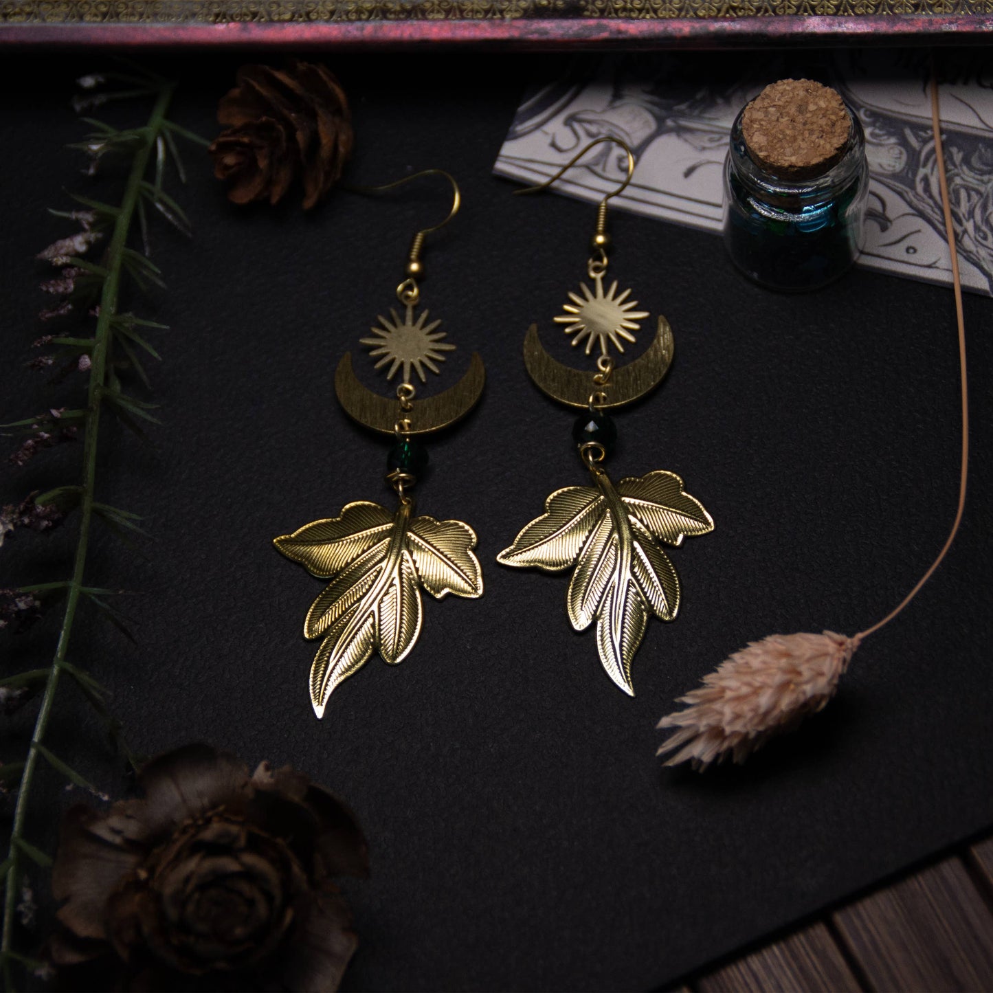 Autumn leaves | Orecchini autunnali con foglie in ottone | fatto a mano