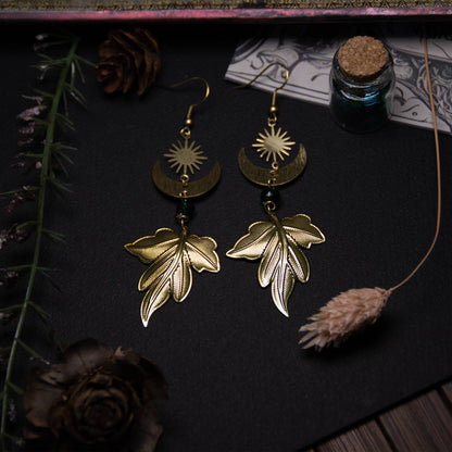 Autumn leaves | Orecchini autunnali con foglie in ottone | fatto a mano