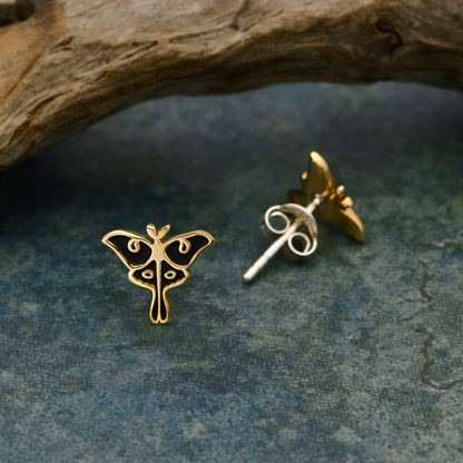 Orecchini Falena Luna | Bronzo | 9 x 10 mm