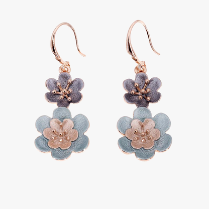 Orecchini fiorellini | dipinti a mano su zama con finitura in oro rosa