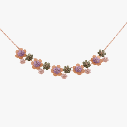 Girocollo multi fiorellini | finitura galvanica in oro rosa