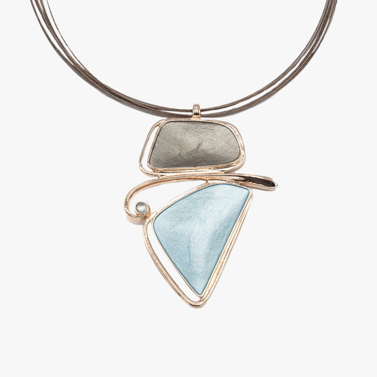 Collana trapezi | Smalti dipinti a mano | Oro rosè