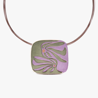 Collana fiori | dipinto a mano | zama con finitura oro rosa