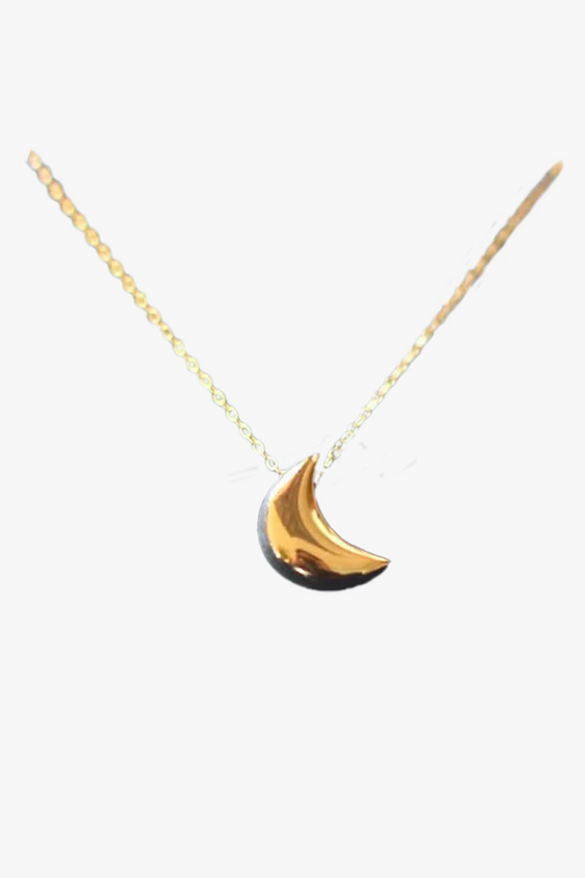 Crescent Moon Necklace | Gold Porcelain | Handcrafted