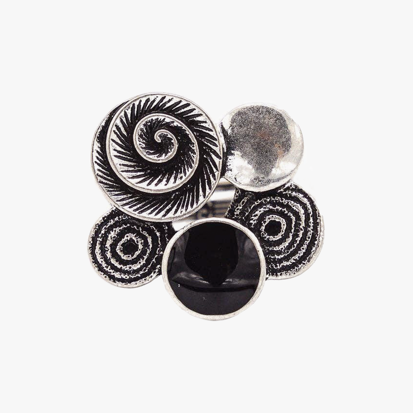 Anello fiorellini e resina | zama con bagno in argento