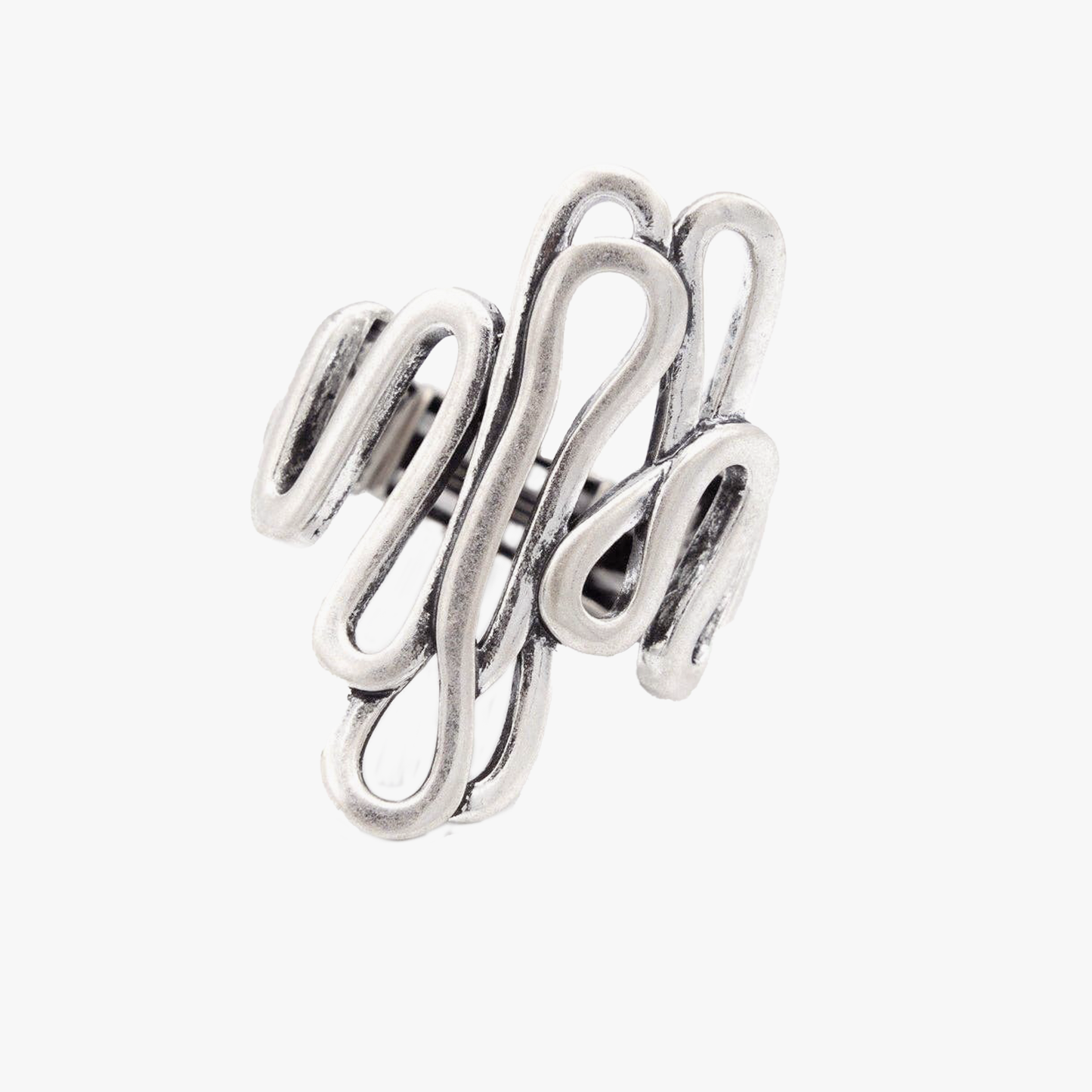 Anello serpentina | elasticizzato | zama con finitura in argento