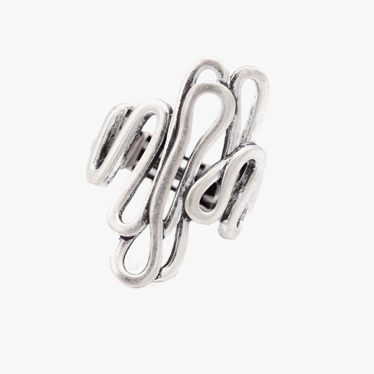 Anello serpentina | elasticizzato | zama con finitura in argento