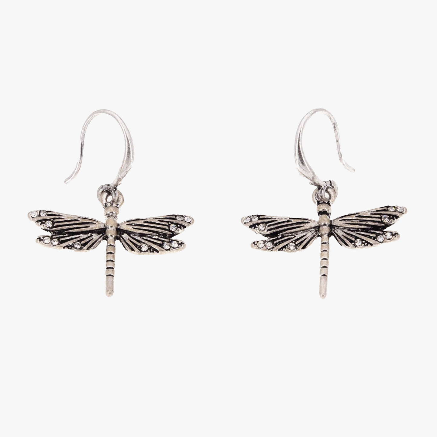 Orecchini libellula | zama con finitura galvanica in argento antico