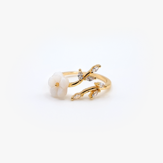 Secret Garden Ring | Zircon Leaves | Flower | Gold Plated