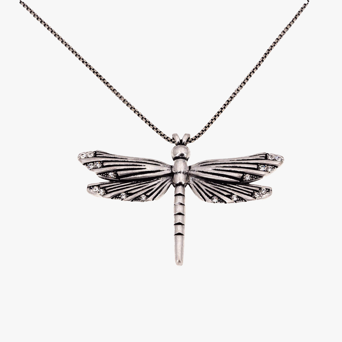 Collana lunga libellula | Zama | Finitura galvanica in argento antico