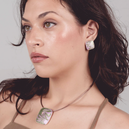 Orecchini fiori | zama con finitura galvanica in oro rosa