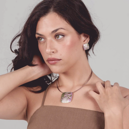 Collana fiori | dipinto a mano | zama con finitura oro rosa