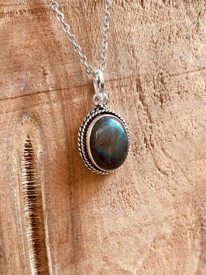 Collana placcata argento | Labradorite  | Fatto a mano