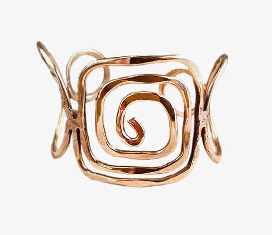 Bracciale spirale | Ottone | regolabile | Fatto a mano