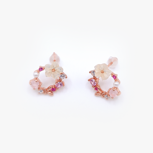 Flower Earrings | Zirconia | Sterling Silver