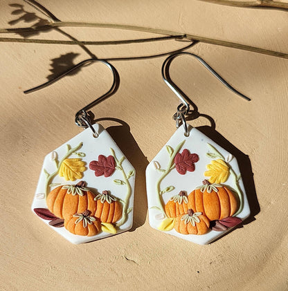 Orecchini Autunnali a Zucca | Argilla Polimerica | Fatti a mano