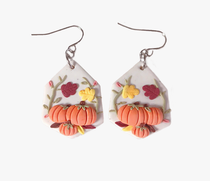 Orecchini Autunnali a Zucca | Argilla Polimerica | Fatti a mano