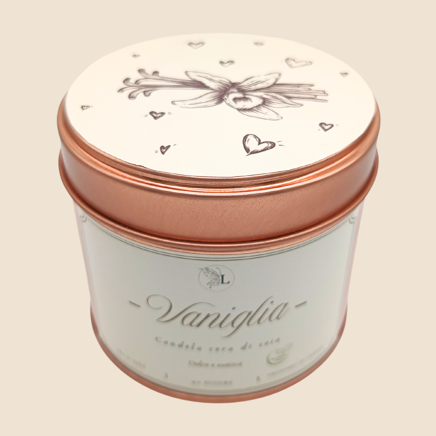 VANIGLIA | Candela profumata | Cera di soia | fragranza di Grasse
