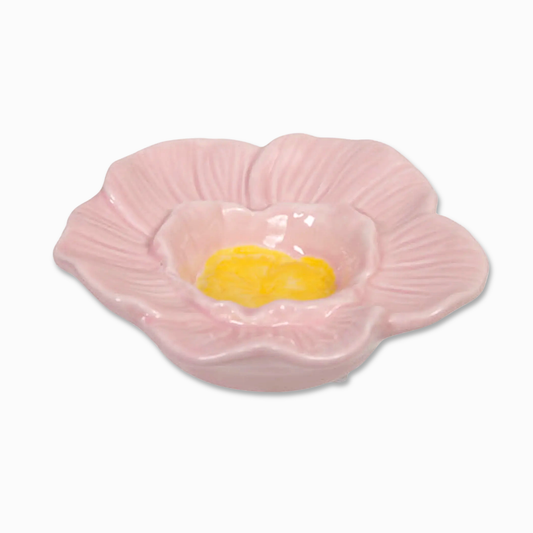 Piatto decorativo portaoggetti con ibisco rosa 🌺