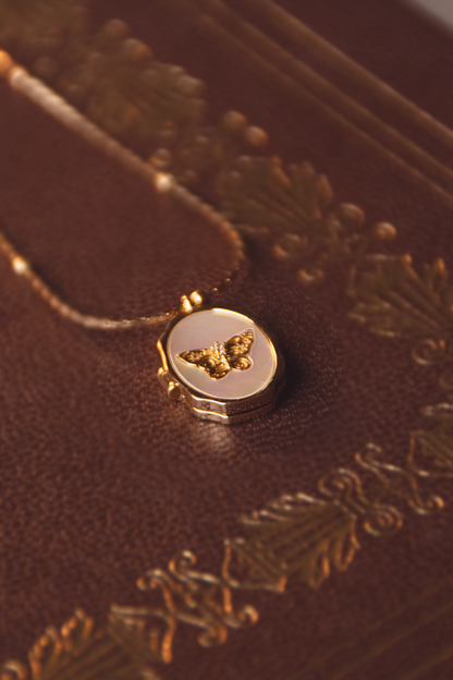Pendente Locket | Farfalla | Retrò