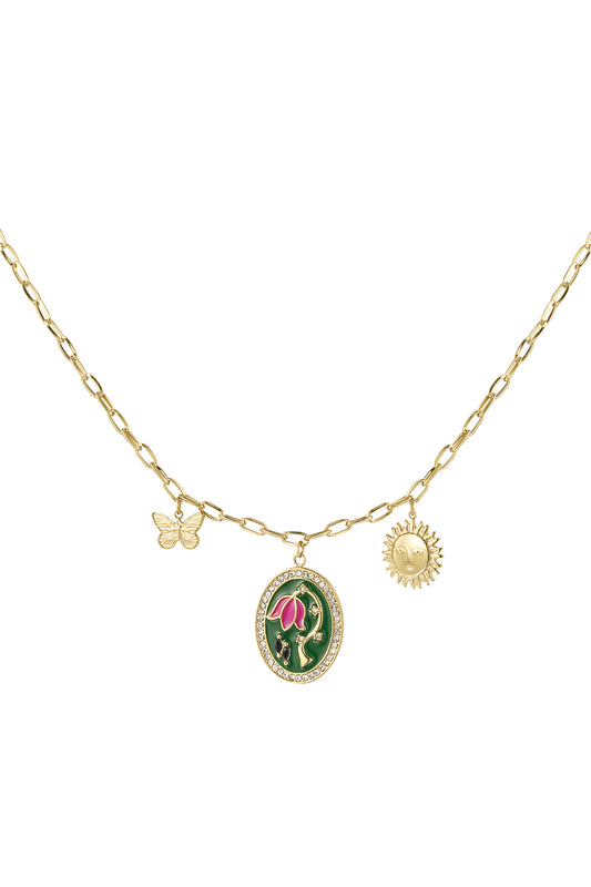 Collana giardino delle fate | Acciaio Inossidabile | Smaltata