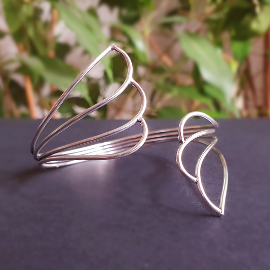 Bracciale con Ali | Placcato Argento | Regolabile | Artigianale