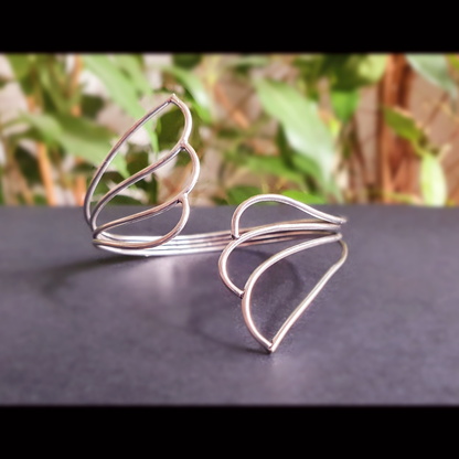 Bracciale con Ali | Placcato Argento | Regolabile | Artigianale