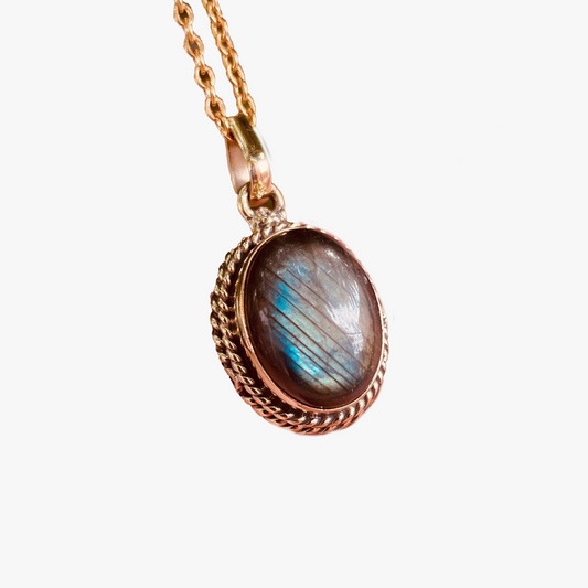 Collana Ottone | Labradorite | Fatto a mano