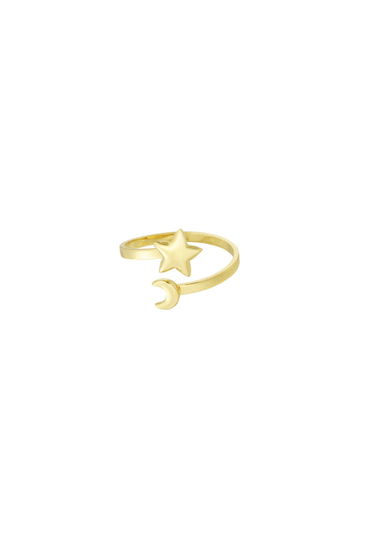 Anello regolabile | Acciaio Inossidabile | Luna e stella | Waterproof
