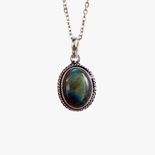 Collana placcata argento | Labradorite  | Fatto a mano