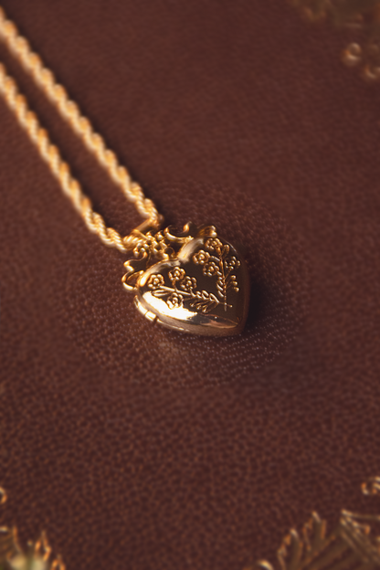 Pendente Locket | Floral | Retrò | Medaglione Cuore