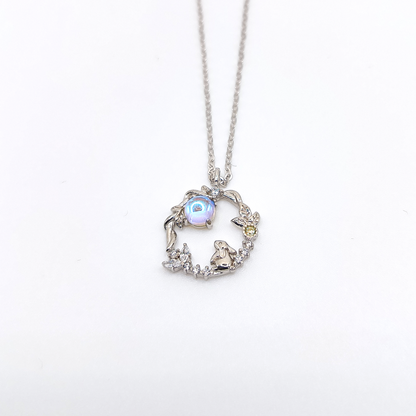 Moon Bunny Necklace | Zirconia | Sterling Silver | Moonstone