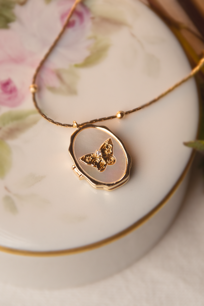Pendente Locket | Farfalla | Retrò