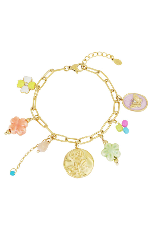 Bracciale charm Bouquet | Acciaio Inossidabile