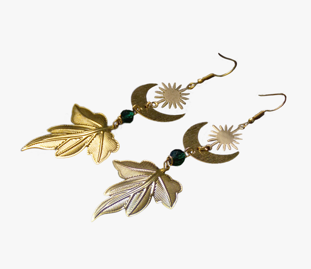 Autumn leaves | Orecchini autunnali con foglie in ottone | fatto a mano