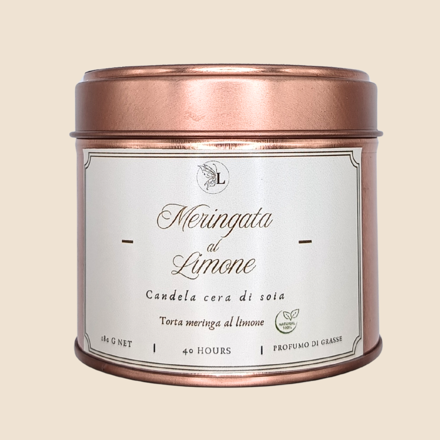 MERINGATA AL LIMONE | Candela profumata | Cera di soia | fragranza di Grasse