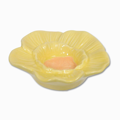 Piatto decorativo portaoggetti con ibisco giallo