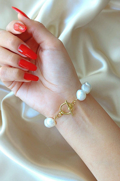 Bracciale perle d'acqua dolce barocche | 24K | Fatto a mano