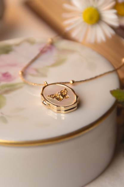 Pendente Locket | Farfalla | Retrò
