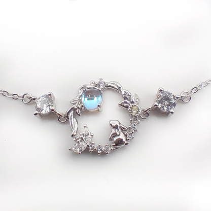 Moon Bunny Bracelet | Zirconia | Sterling Silver | Moonstone