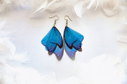 Orecchini a forma di ali di fata blu zaffiro, pronti da regalare