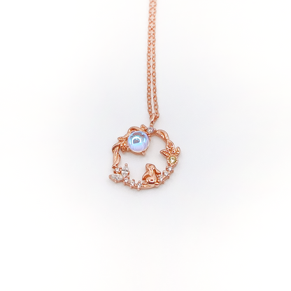 Moon Bunny Necklace | Zirconia | Sterling Silver | Moonstone