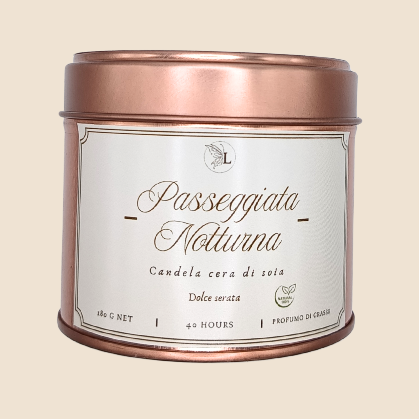 PASSEGGIATA NOTTURNA | Candela profumata | Cera di soia | fragranza di Grasse