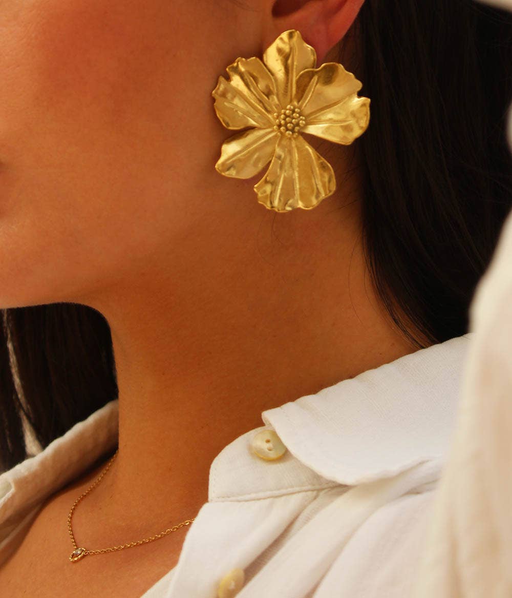 Vicky | Flower earrings | gold | Handmade