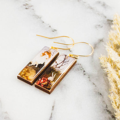 Orecchini rettangolari Alice nel Paese delle Meraviglie | Stile Vintage