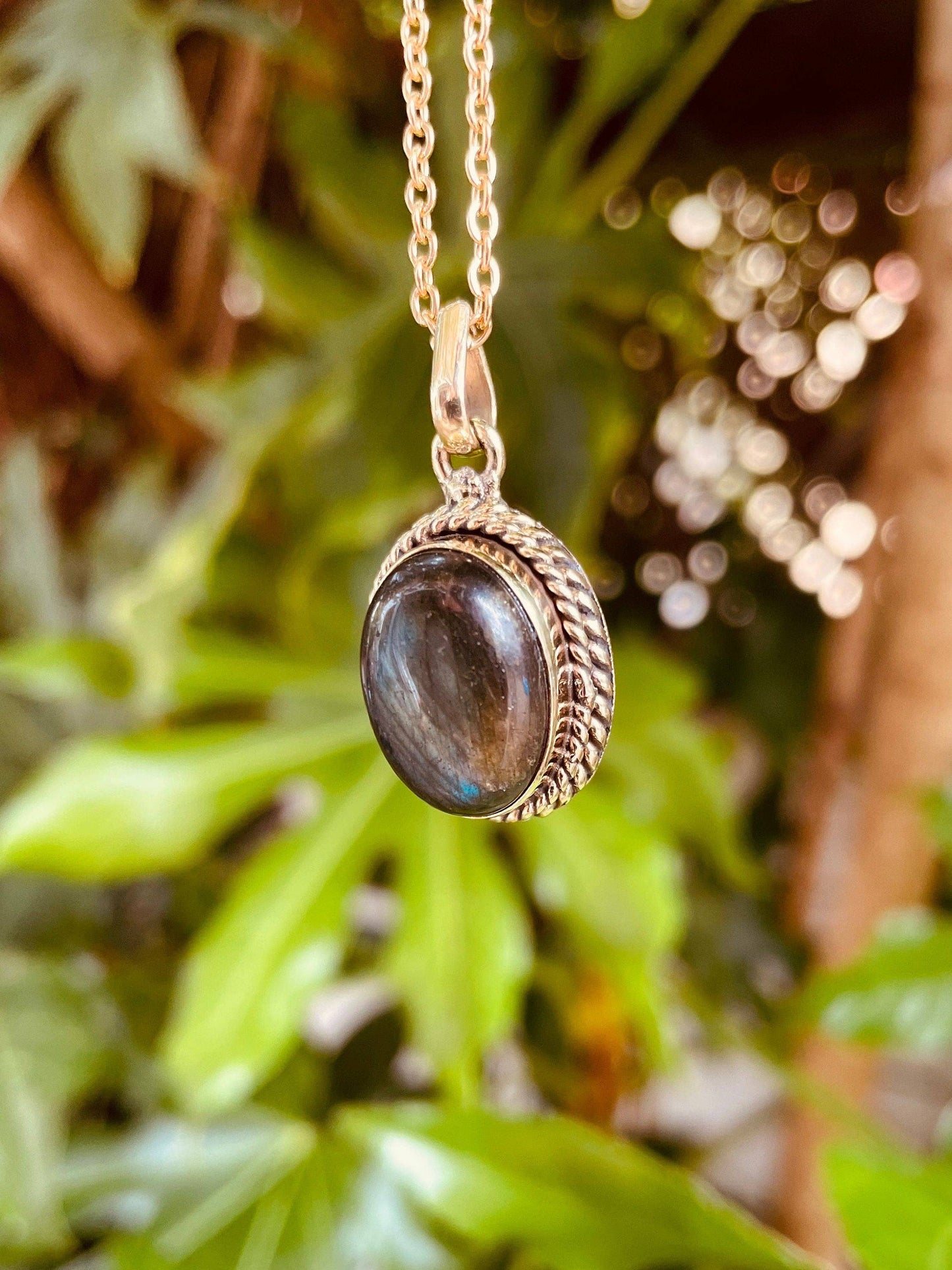 Collana Ottone | Labradorite | Fatto a mano
