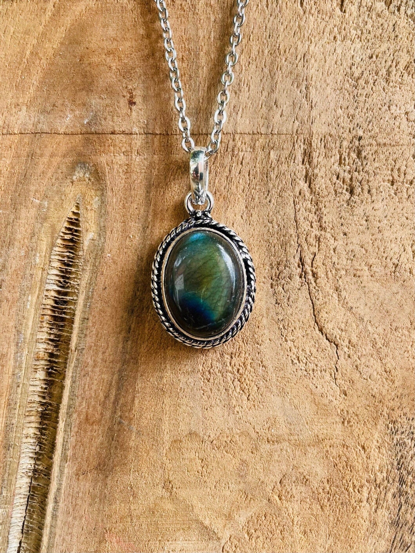 Collana placcata argento | Labradorite  | Fatto a mano